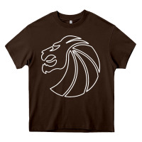 Chocolate Brown outline seven lions Heavy Core Tee - artisFamous