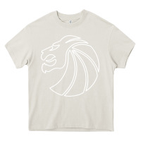 Cream outline seven lions Heavy Core Tee - artisFamous