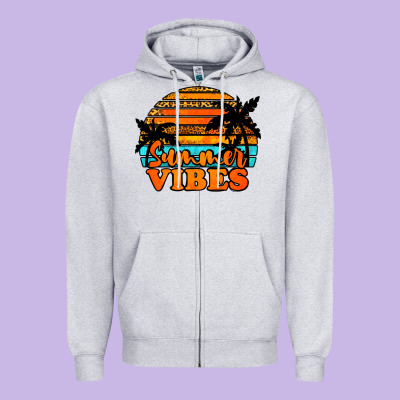 Summer Vibes Zipper Hoodie Designed By Jasminsmagicworld