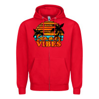Red Summer Vibes Zipper Hoodie - Jasminsmagicworld