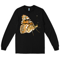 Black Painted Lady Butterfly Long Sleeve Tee - LillyAllenDesigns