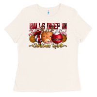 Bone balls deep in christmas spirit Ladies Tee - CowhideDigitalArt
