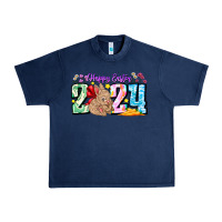 Navy Happy Easter 2024 Urban Heavy Tee - CowhideDigitalArt