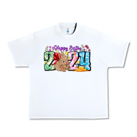 White Happy Easter 2024 Urban Heavy Tee - CowhideDigitalArt