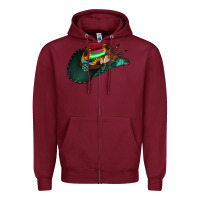 Burgundy aztec sunflower cowboy hat Zipper Hoodie - Jasminsmagicworld