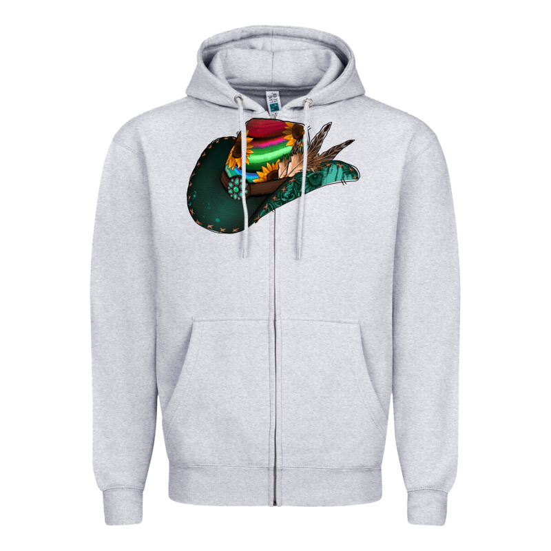 Aztec Sunflower Cowboy Hat Zipper Hoodie by Jasminsmagicworld | Teevron