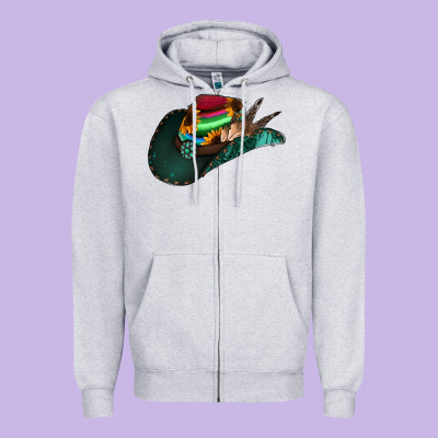 Aztec Sunflower Cowboy Hat Zipper Hoodie Designed By Jasminsmagicworld