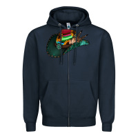 Navy aztec sunflower cowboy hat Zipper Hoodie - Jasminsmagicworld
