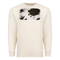 Sandshell Cowhide Black and White Brush Strokes Background Premium Sweatshirt - Jasminsmagicworld