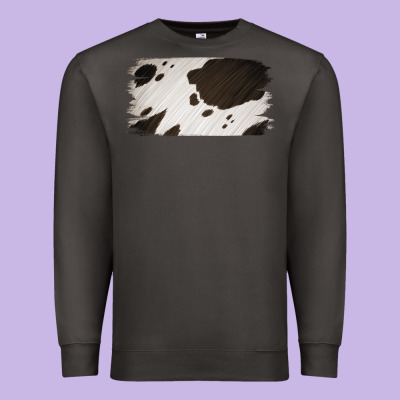 Cowhide Black And White Brush Strokes Background Premium Sweatshirt Designed By Jasminsmagicworld