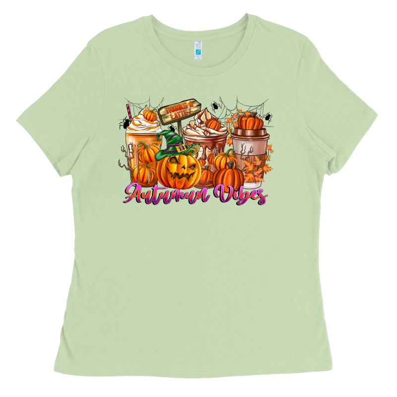 Thanks A Latte Autumn Vibes Ladies Tee by CowhideDigitalArt | Teevron