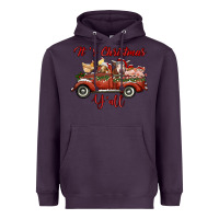 Plum it's christmas y'all truck with farm animals Heavyweight Hoodie - RanaPortraitStore