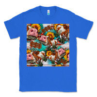 True Royal cow with aztec and sunflowers seamless pattern Classic Tee - FaDigitalArtStudio