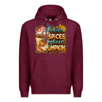 Burgundy whatever spıces your pumpkin Premium Hoodie - BarkalooDesign
