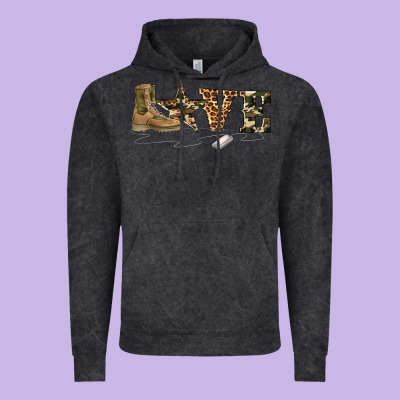 Camouflage Military Boots Love Vintage Hoodie Designed By Artiststas