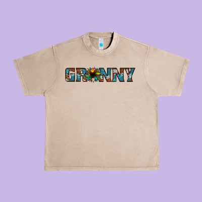 Granny Cowhide Sunflower Urban Heavy Tee Designed By Jasminsmagicworld