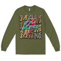 Army Green Mom Race Long Sleeve Tee - RacoonDesign