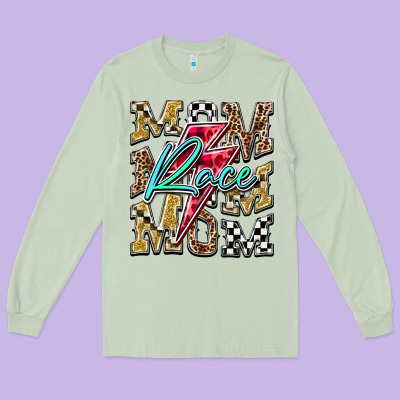 Mom Race Long Sleeve Tee Designed By Racoondesign