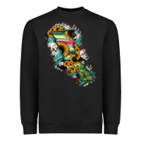 Black Baja California State Of Mexico Map Heavyweight Sweatshirt - RanaPortraitStore