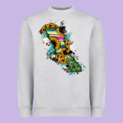 Baja California State Of Mexico Map Heavyweight Sweatshirt Designed By Ranaportraitstore