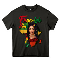 Asphalt Free-ish since 1865 black woman Heavy Core Tee - FaDigitalArtStudio