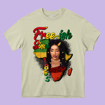 Free-ish Since 1865 Black Woman Heavy Core Tee Designed By Fadigitalartstudio