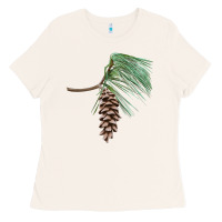 Bone white pine cone Ladies Tee - LillyAllenDesigns
