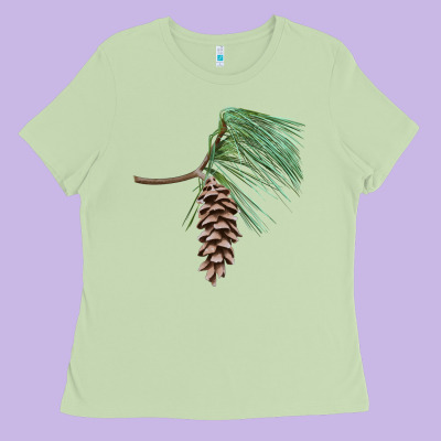 White Pine Cone Ladies Tee Designed By Lillyallendesigns