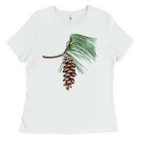 White white pine cone Ladies Tee - LillyAllenDesigns