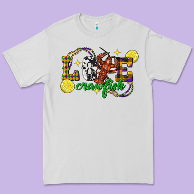 Mardi Gras Love Crawfish Premium Tee Designed By Fadigitalartstudio
