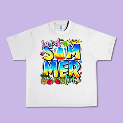 Summer Time Urban Heavy Tee Designed By Cowhidedigitalart