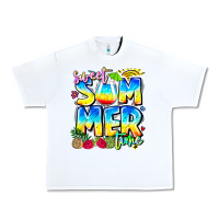 White summer time Urban Heavy Tee - CowhideDigitalArt