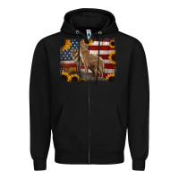 Black american th of july wolves Zipper Hoodie - Jasminsmagicworld