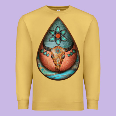 Teardrop Tooled Leather Bullskull Earrings Premium Sweatshirt Designed By Jasminsmagicworld