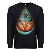 Black teardrop tooled leather bullskull earrings Premium Sweatshirt - Jasminsmagicworld
