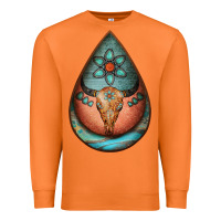 Carrot teardrop tooled leather bullskull earrings Premium Sweatshirt - Jasminsmagicworld