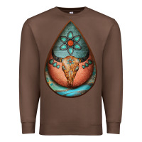 Chestnut teardrop tooled leather bullskull earrings Premium Sweatshirt - Jasminsmagicworld