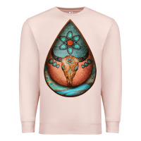 Pale Pink teardrop tooled leather bullskull earrings Premium Sweatshirt - Jasminsmagicworld