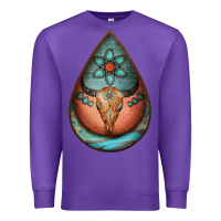 Purple teardrop tooled leather bullskull earrings Premium Sweatshirt - Jasminsmagicworld