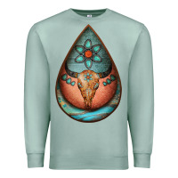 Seafoam teardrop tooled leather bullskull earrings Premium Sweatshirt - Jasminsmagicworld