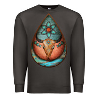 Smoke teardrop tooled leather bullskull earrings Premium Sweatshirt - Jasminsmagicworld