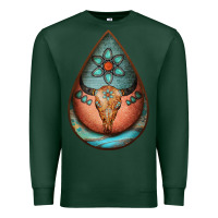 Sports Green teardrop tooled leather bullskull earrings Premium Sweatshirt - Jasminsmagicworld