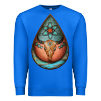 True Royal teardrop tooled leather bullskull earrings Premium Sweatshirt - Jasminsmagicworld