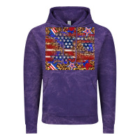 Cloud Purple American flag and star leopard Vintage Hoodie - Artiststas