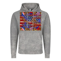 Cloud Rock American flag and star leopard Vintage Hoodie - Artiststas