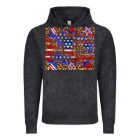 Vintage Black American flag and star leopard Vintage Hoodie - Artiststas