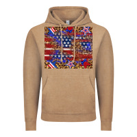 Vintage Coffee American flag and star leopard Vintage Hoodie - Artiststas