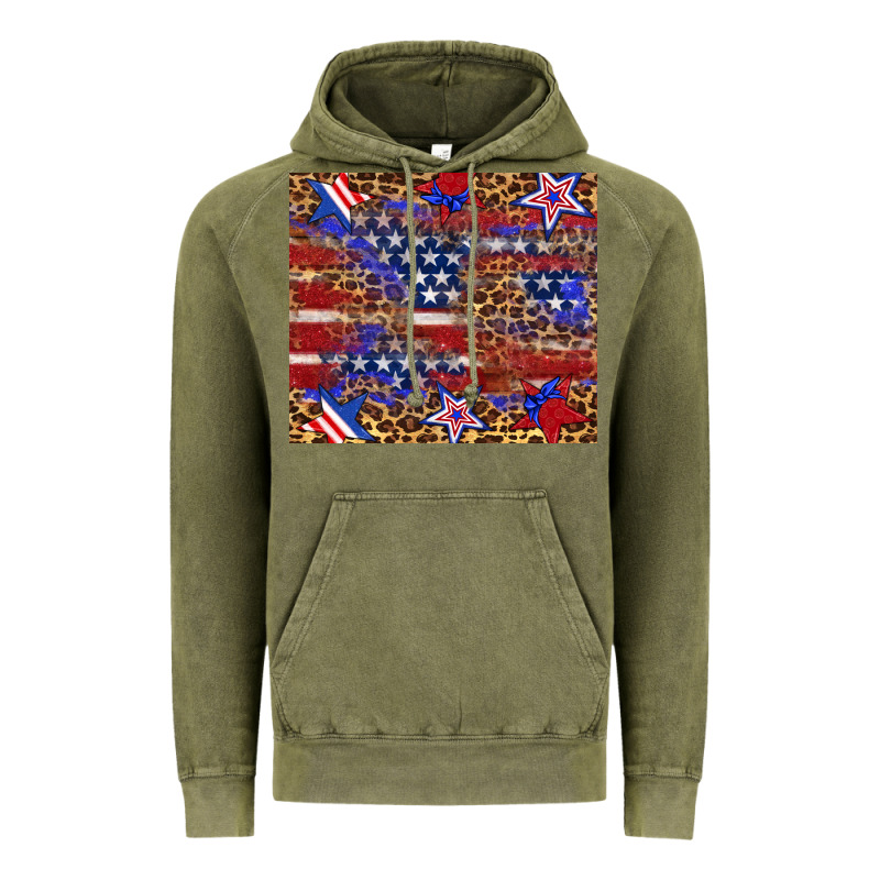 American Flag And Star Leopard Vintage Hoodie by Artiststas | Teevron