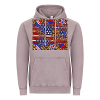 Vintage Zinc American flag and star leopard Vintage Hoodie - Artiststas