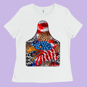 America Ladies Tee Designed By Cowhidedigitalart